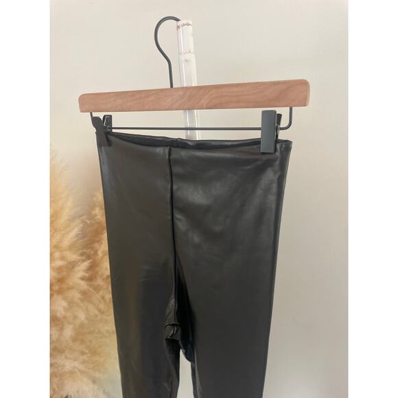 Joie Black Faux Leather High Rise Leggings Small Moto Goth Biker Style - Picture 4 of 8